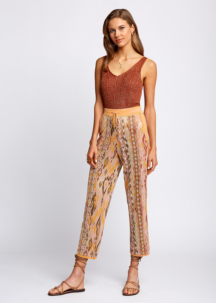 Ethnical Patterned Jacquard Knit Pants | Knitss