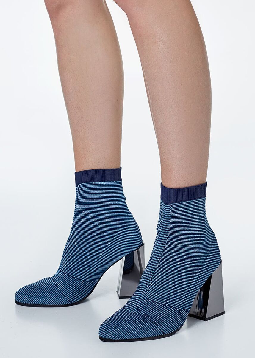 Navy blue outlet sock booties